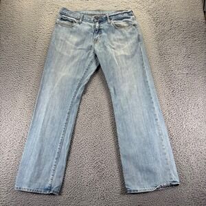 Old Navy Jeans Mens 33x30 Blue Light Wash Cotton Loose Baggy Denim